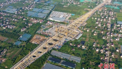 新建上海至南京至合肥高铁建设“加速度” 海门北站进度超七成