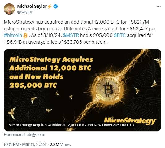 真正原因找到了：4件大事刺激比特币（BTC）冲向7.2万！